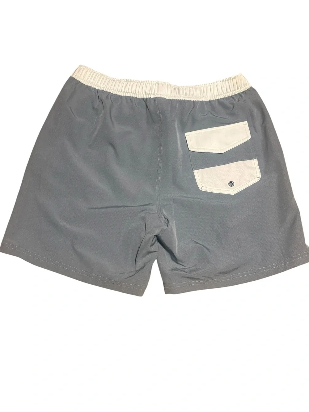 VISSLA Blue Swim Board Shorts with White Waistband & Pocket Accents